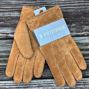 Isotoner Men's Brown Suede Gloves